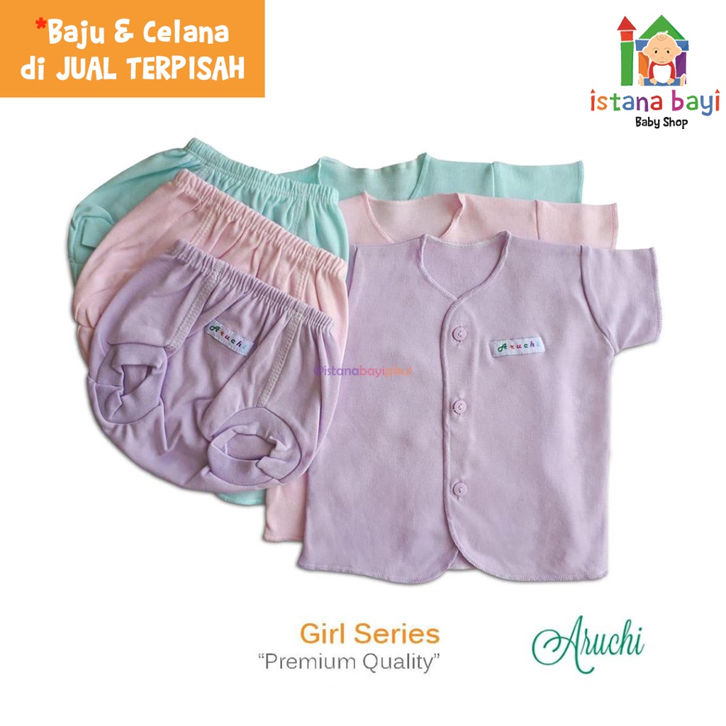 Aruchi Baju Pendek Warna Tanpa celana New born 1 Pcs - Aruchi Baby baju Bayi