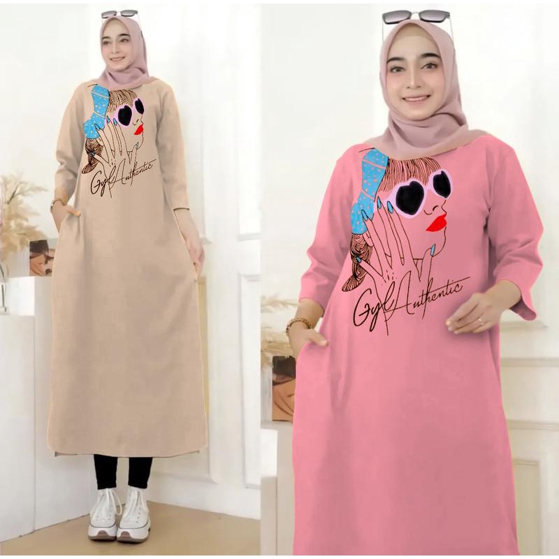 GR LONG TUNIK OVERSIZE BASIC | MIDI DRES TERKINI SR608