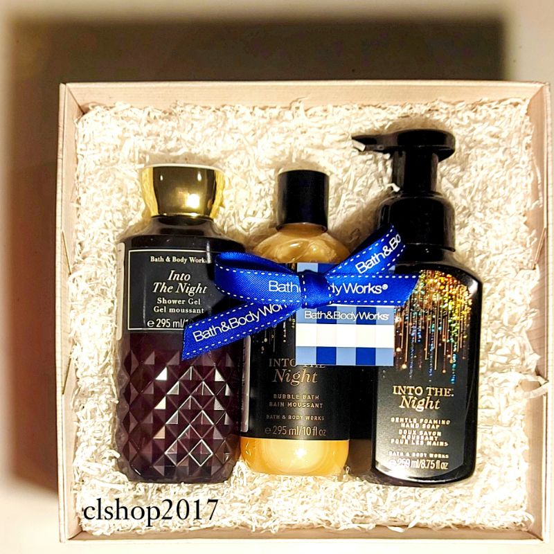 BBW INTO THE NIGHT FULLSIZE GIFT SET PAKET BATH &amp; BODY WORKS ITN