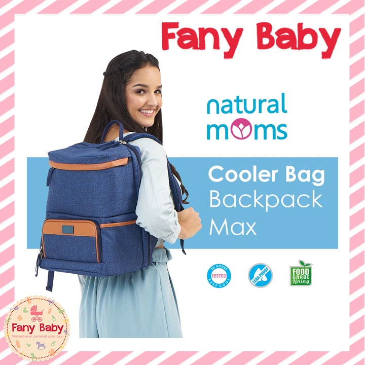 NATURAL MOMS COOLER BAG BACKPACK MAX BLUE