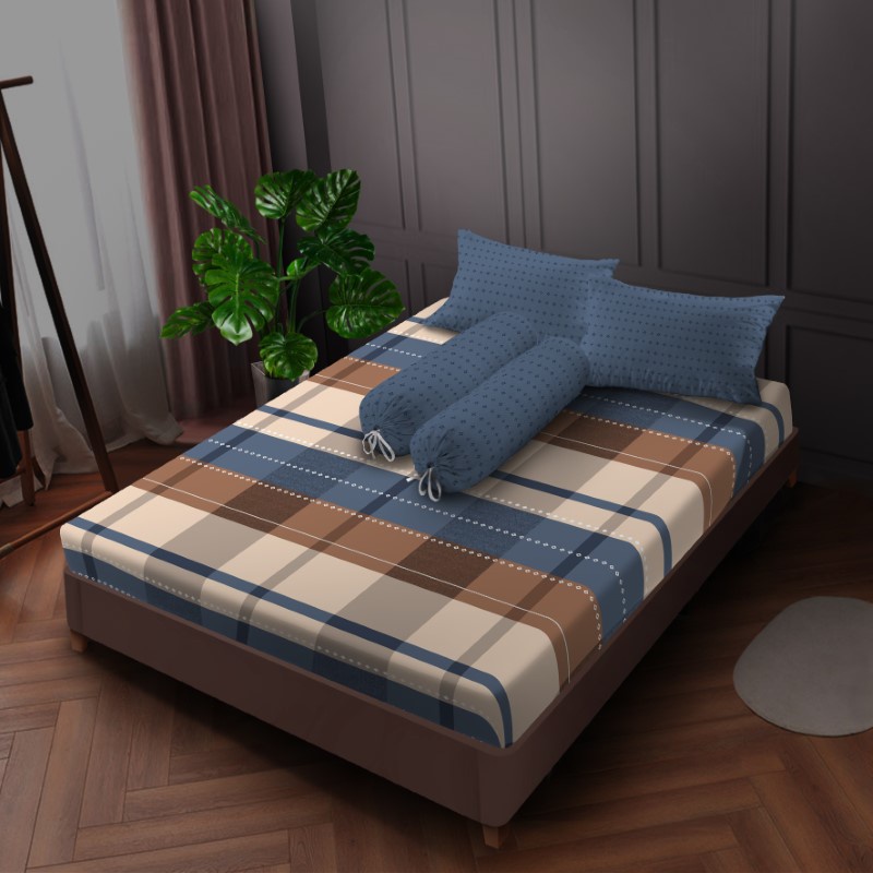 Kintakun Sprei Flat 160/180/200 Gemi Aesthetic Dluxe Microtex Biru