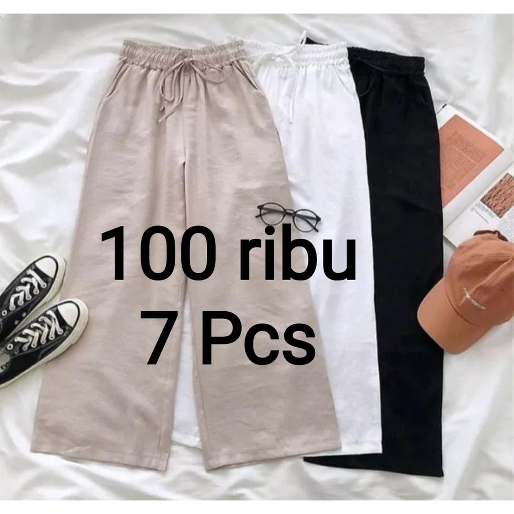 PROMO 100 ribu 7 Pcs KULOT POLOS UNIQLO CELANA KULOT ARMANY PANTS / KULOT WANITA / KULOT LINEN
