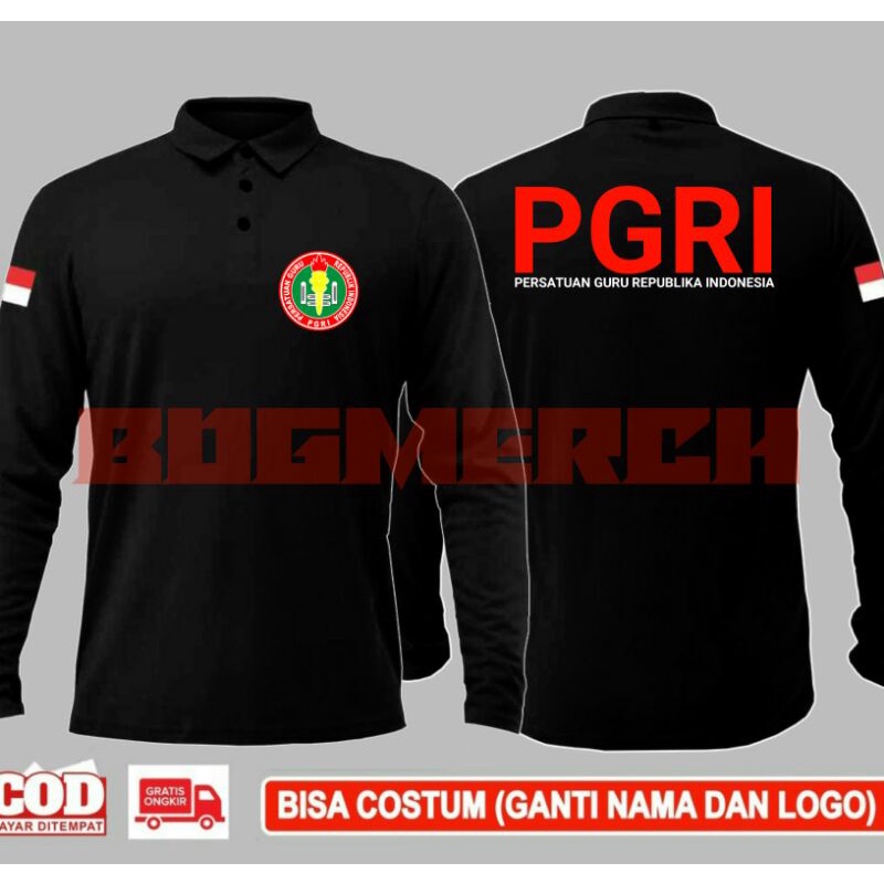 Kaos polo lengan panjang PGRI / kaos berkerah PGRI / Topi PGRI