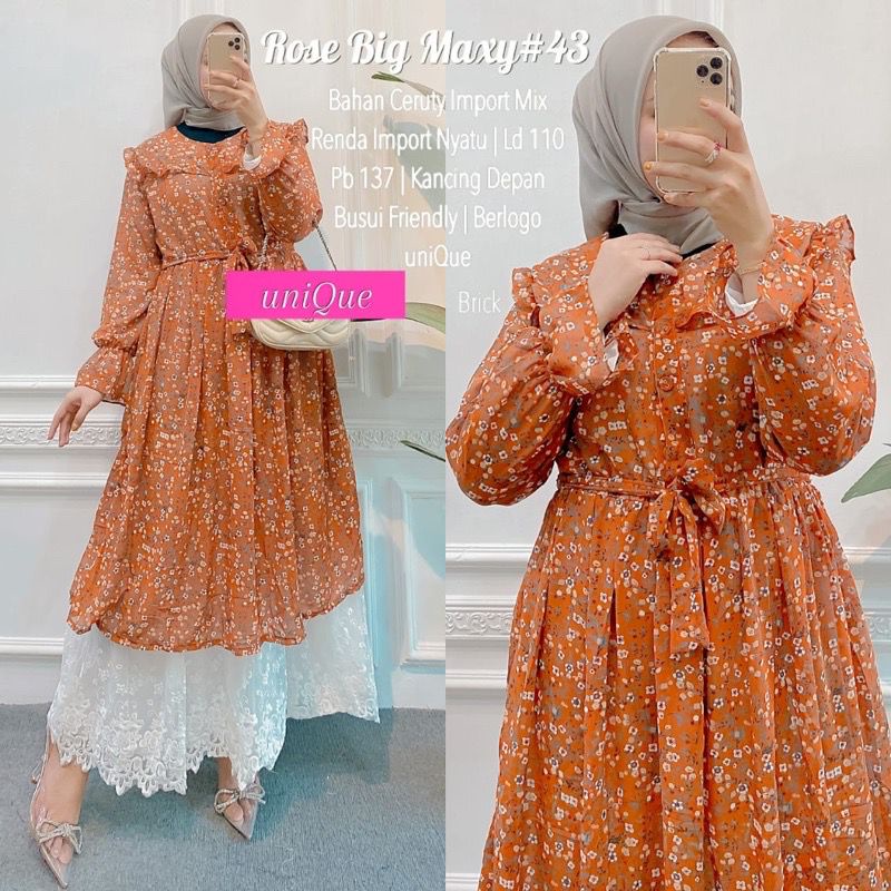 Dress Rose  Maxy #38 || Realpict (COD Bayar Ditempat)