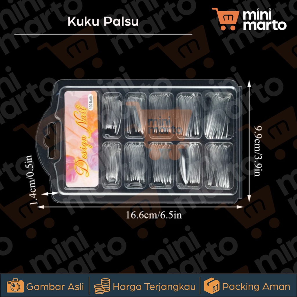 Kuku Palsu isi 100 pcs Kuku Nail Art / Transparent Nail Art - Minimarto