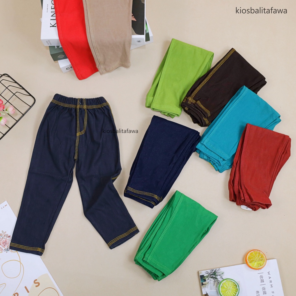 Legging Jeans Uk. Tanggung 9-10 Tahun / Celana Panjang Ketat Tebal Anak Laki Perempuan Polos Murah