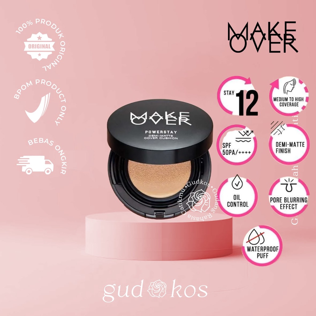 MAKE OVER Powerstay Demi-Matte Cover Cushion / For Normal To Oily Skin