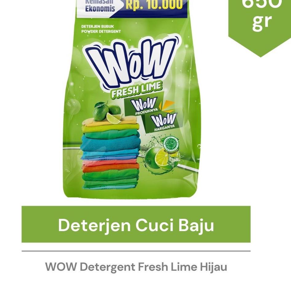 ㍼ WOW 2000 Detergent Bubuk 600gr - Sejuta Bunga / Freshlime / +Softener ホ