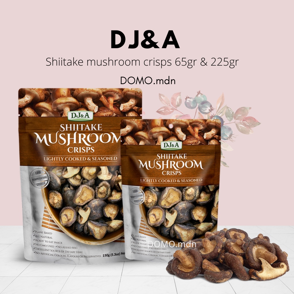 Jual DJ&A SHIITAKE MUSHROOM CRISPS SNACK JAMUR SHITAKE AUSTRALIA 65gr