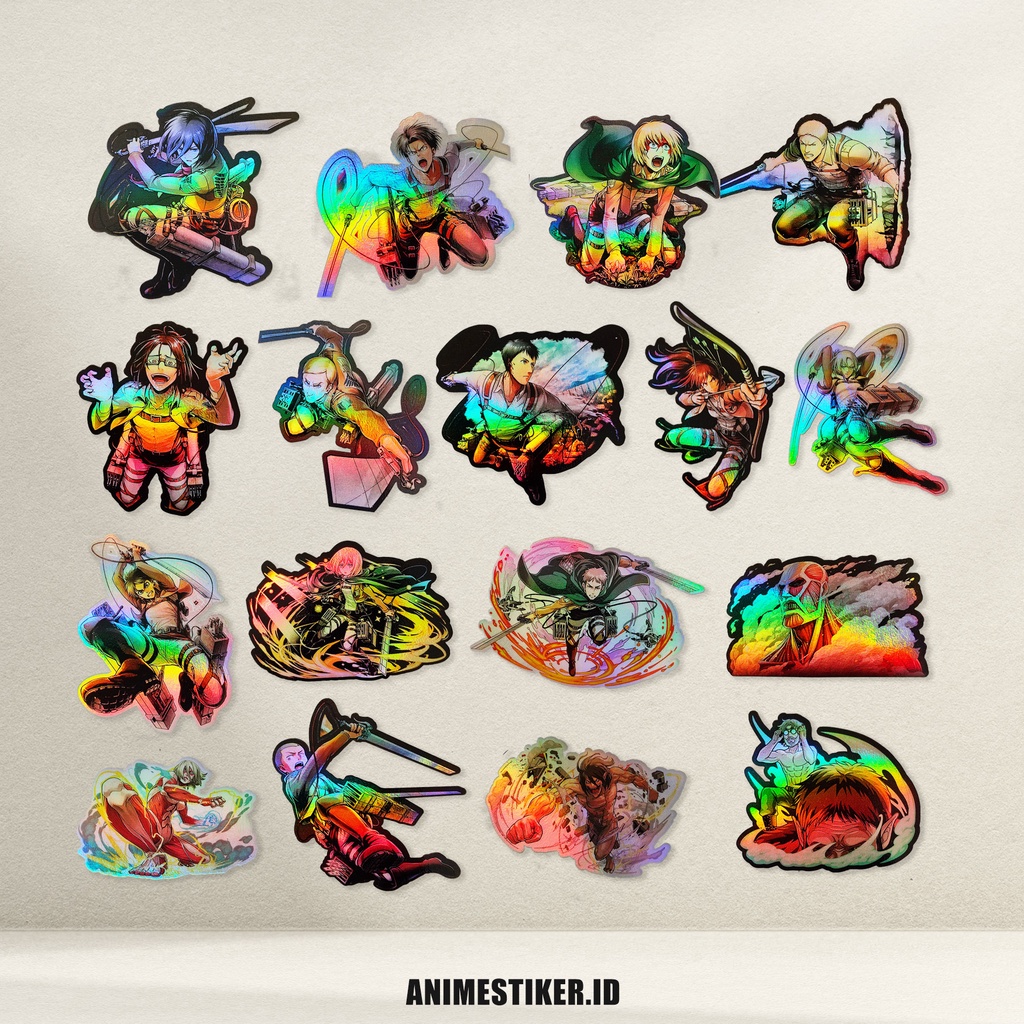 PACK STICKER ATTACK ON TITAN STIKER HOLOGRAM STIKER ANIME STIKER PACK STIKER ANIME HOLOGRAM