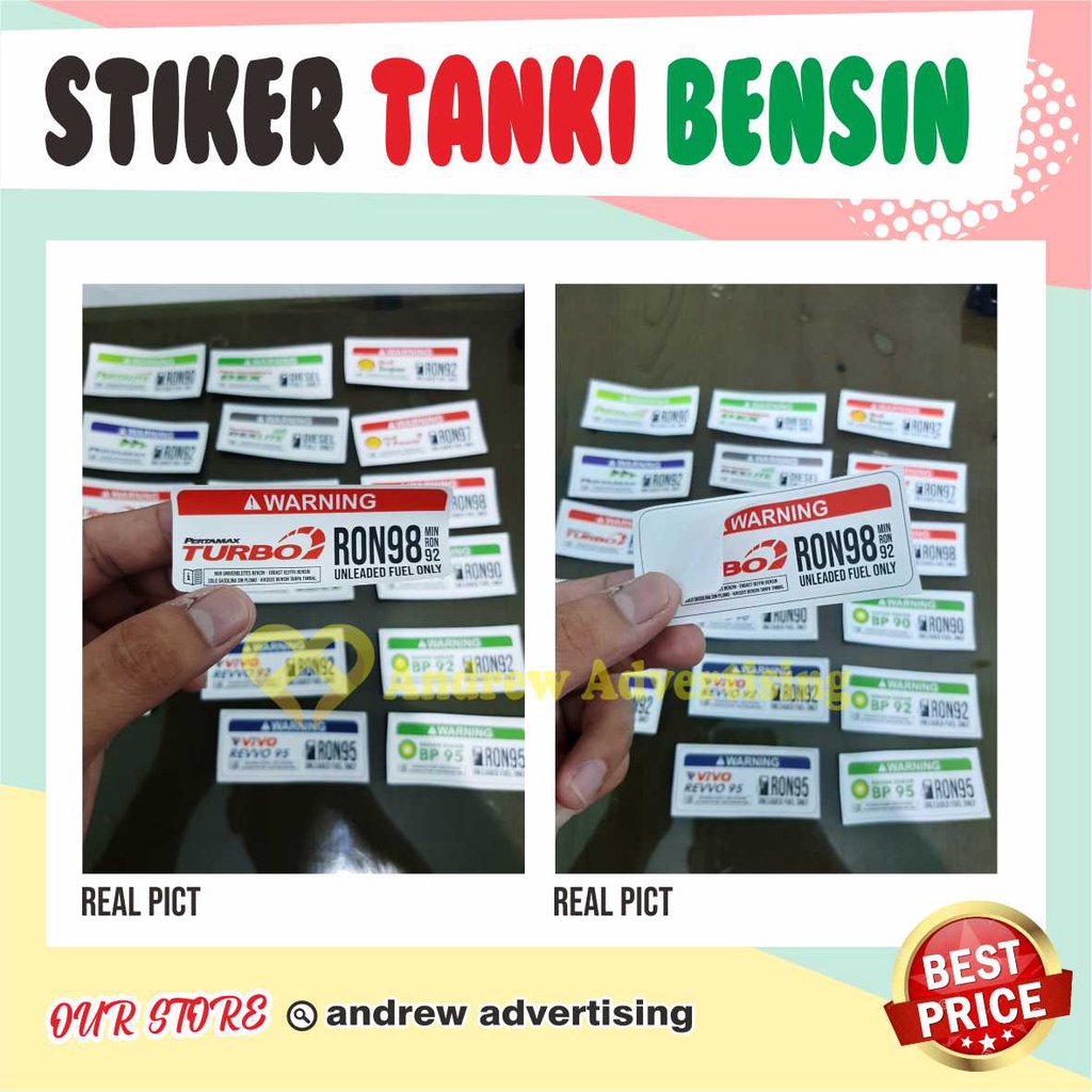 Stiker Tanki Bahan Bakar Bensin Unleaded Full Only