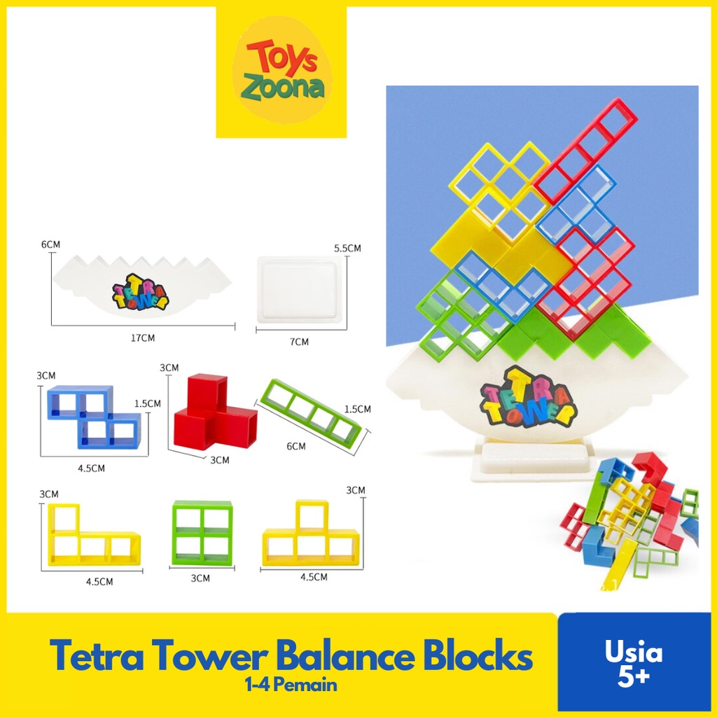 ToysZoona Tetra Tower Balance Blocks Mainan Asah Otak Susun Keseimbangan