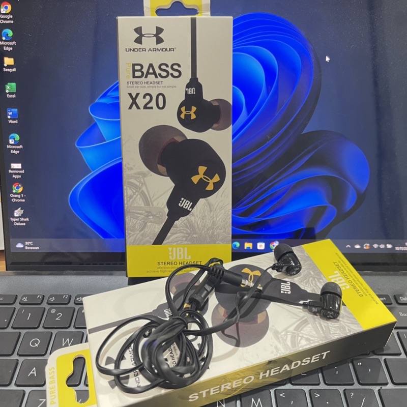 Earphone UBL X20 Black Stereo Audio Music Earphone