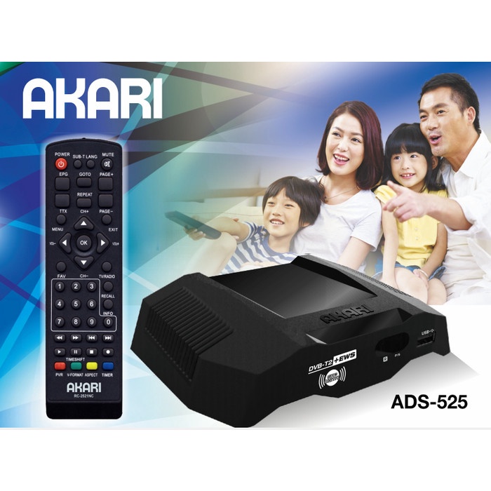 READYSTOCK AKARI ADS 525 / STB DVB-T2 SET TOP BOX TV DIGITAL / ADS525 BERKUALITAS