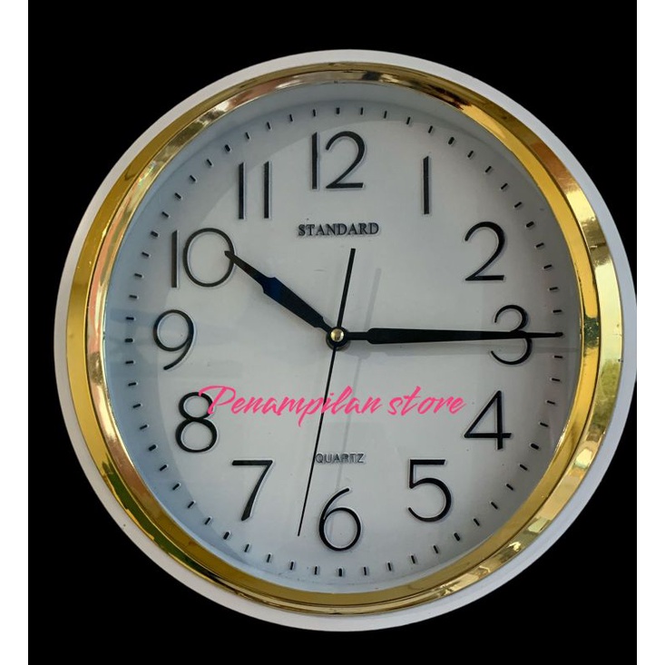 Jam dinding original Gold kombinasi Putih besar 30cm