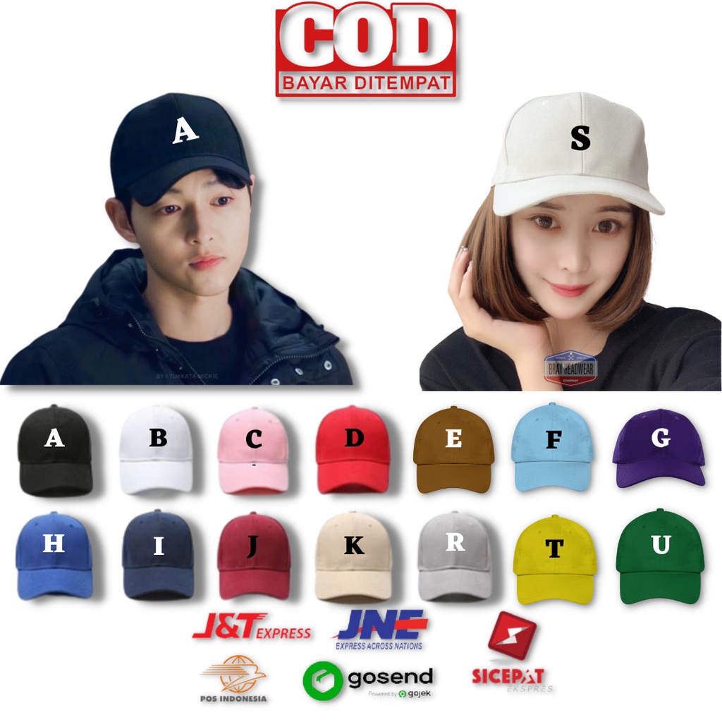 Promo Topi Baseball pria wanita Anak Dan Dewasa Caps Huruf Inisial A-Z || Premium Quality✔