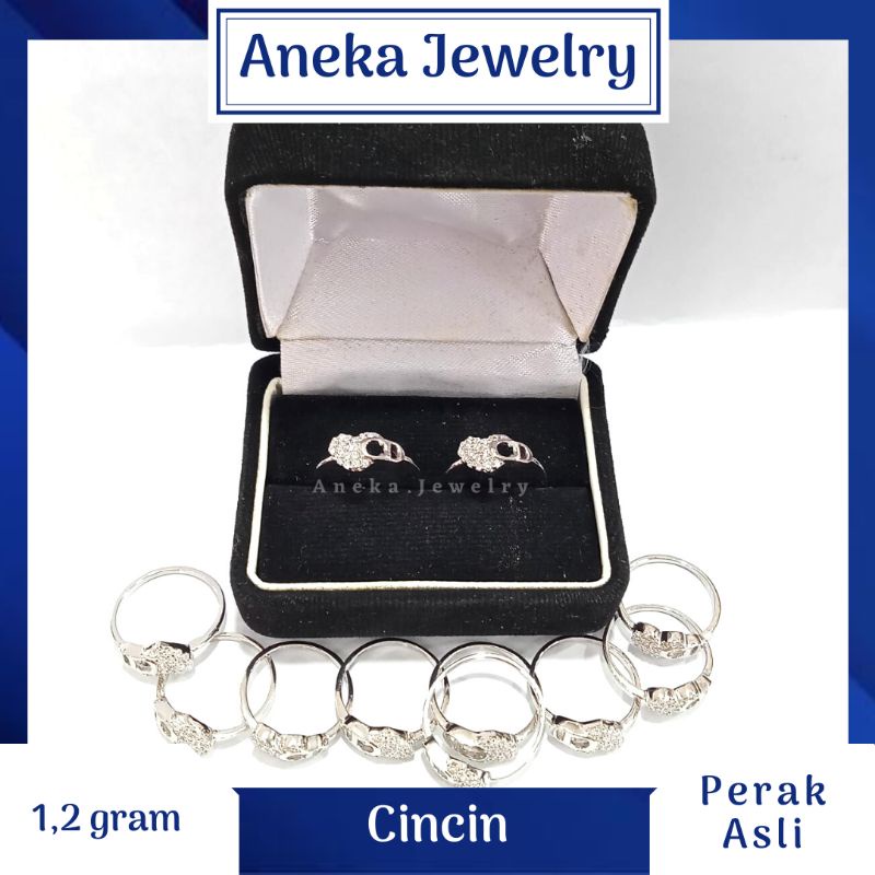 Cincin CD Love Mata2, Perak 925, Sepuh Emas Putih