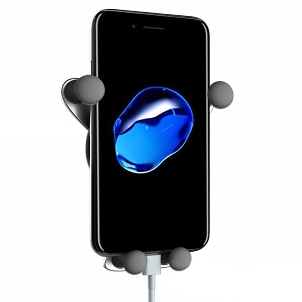 Bracket Gravitasi Dudukan Handphone universal Bentuk panda Lucu Warna Hitam Untuk Kisi Ac Mobil