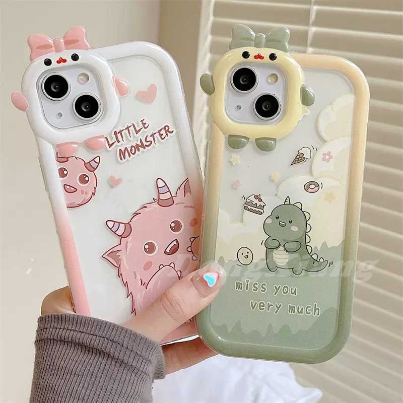 Soft Case Silikon Motif Kartun Dinosaurus Dan Monster Untuk IPhone 14 Pro Max 11 12 Xr XS 6 6S 7 8 Plus SE 2020