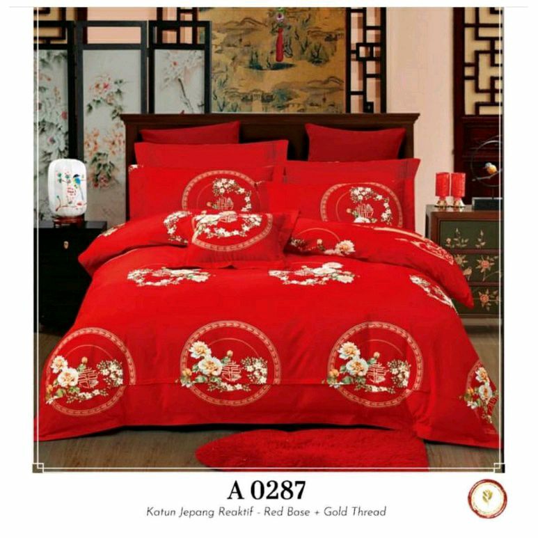 Sprei &amp; Bedcover Imlek Sprei Merah Oriental Sincia Tahun Baru China