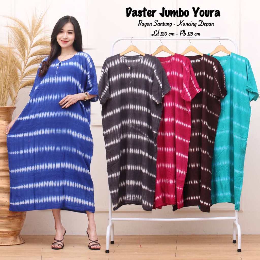 Daster Jumbo Wanita Busui Kancing Depan Bahan Rayon Terbaru