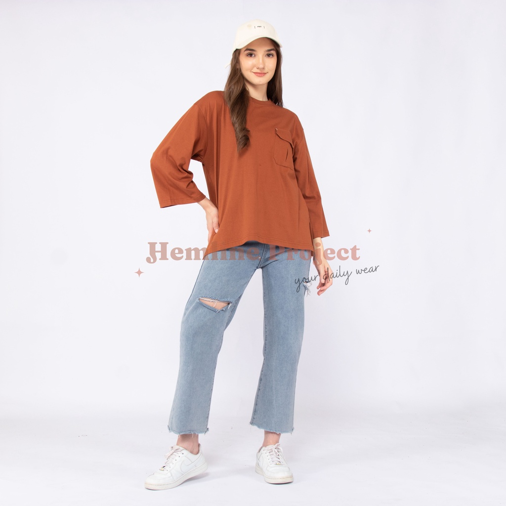 Haura Oversized Plain Top Cinnamon