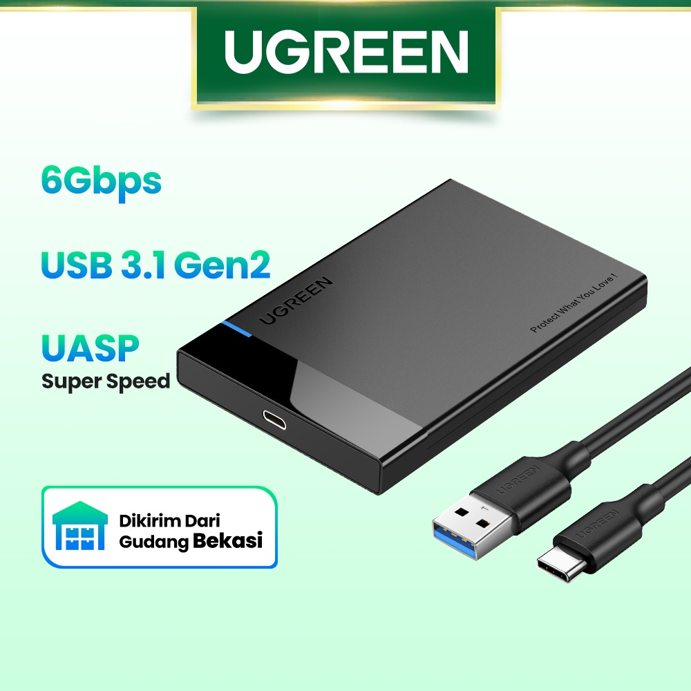 【Stok Produk di Indonesia】Ugreen Casing Enclosure Hardisk Eksternal USB 3.1 Ke SATA III 2.5 &quot;