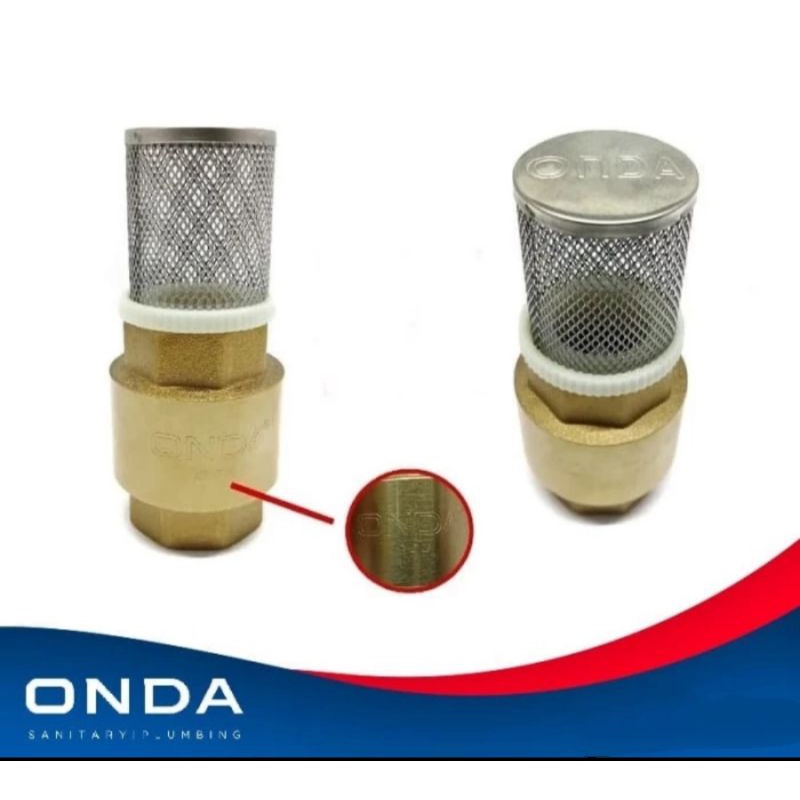 Tusen Klep Kuningan + Saringan Onda / Tozen Klep Onda / Foot Valve Onda / Valve Onda / Vootklep Onda