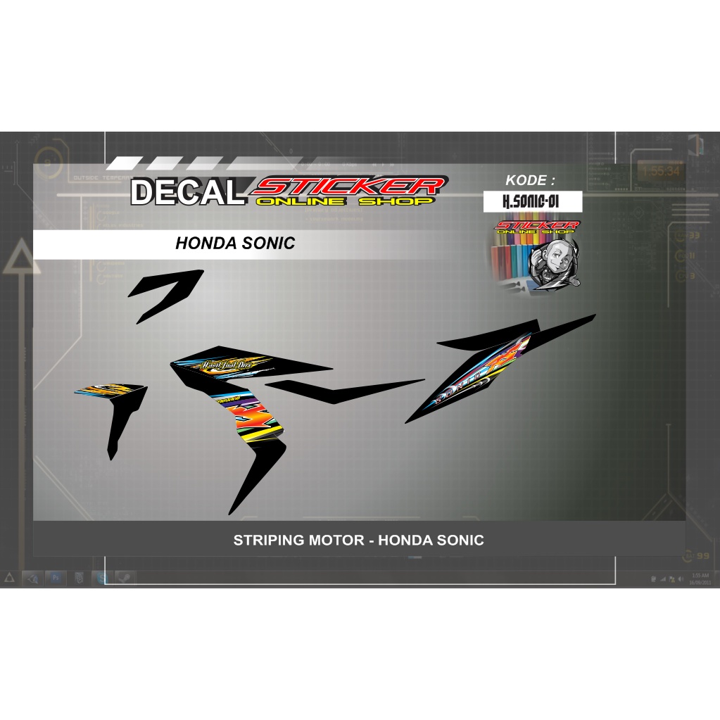 DECAL STRIPING MOTOR HONDA SONIC UV TRANSPARAN KEREN