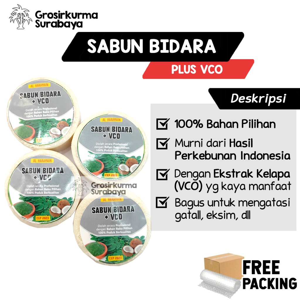 Sabun Bidara Plus VCO Herbal 50gr Asli Tanpa Pewarna Murni Aman Untuk Muka Badan Jerawat Gatal