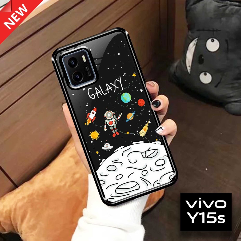 Case Vivo Y15S - Hardcase Glossy Vivo Y15s - Fashion Case [ Astronot ] - Softcase Kaca Vivo Y15s - S