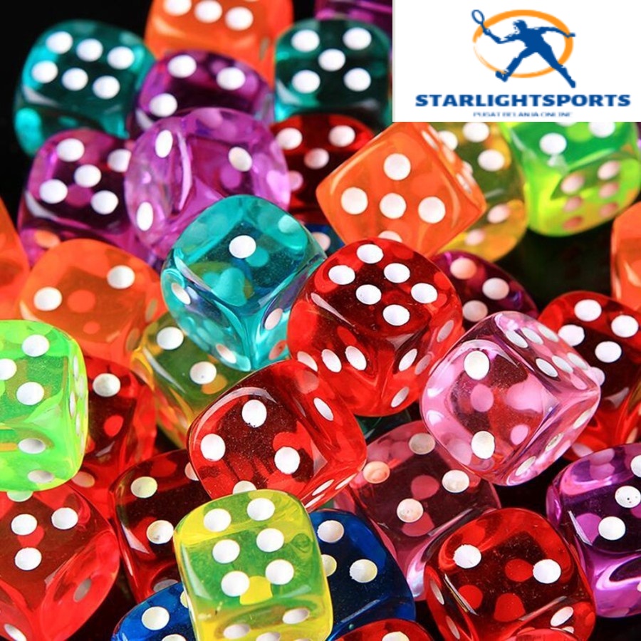 dadu warna 14mm bening bagus