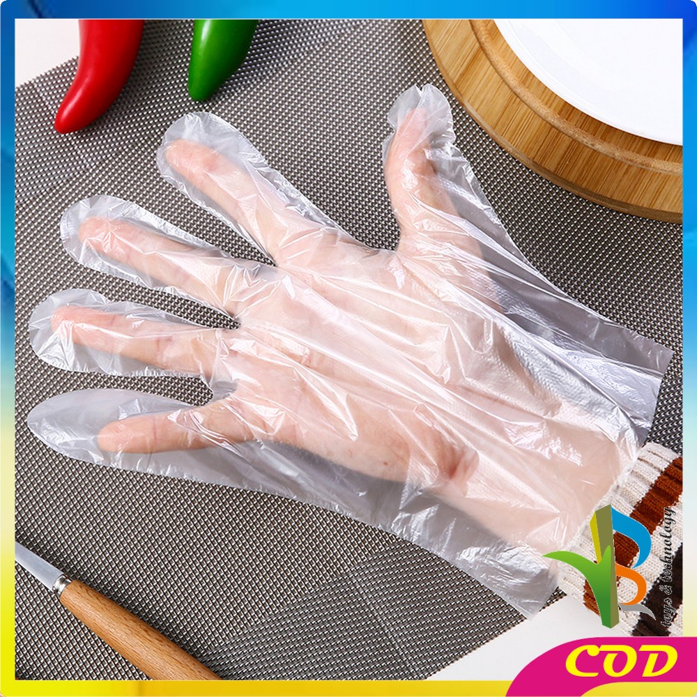 RB-C127 Sarung Tangan Plastik 100PCS (50PSG) Steril Sekali Pakai Hand Glove Dapur Transparan