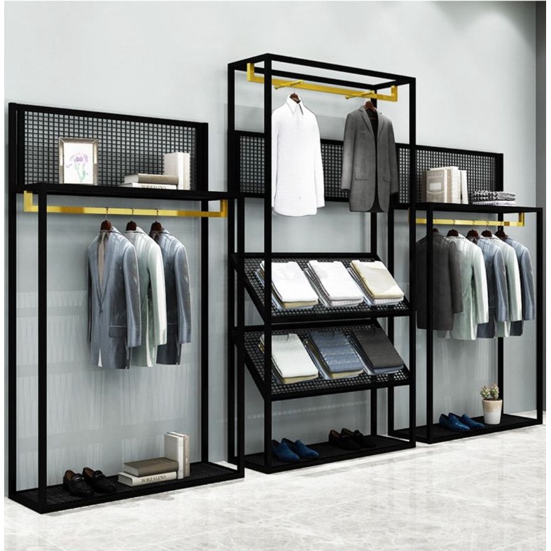 rak display show case store toko butik butiq factory outlet mall branding custom rak hanger gawangan