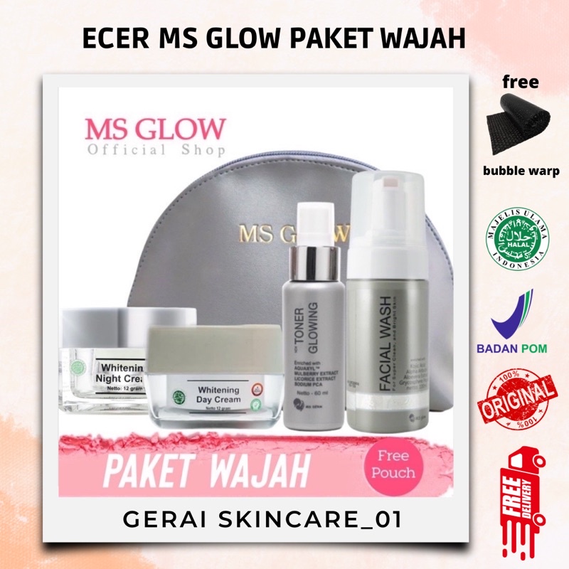 ECER MS GLOW PAKET WAJAH ORIGINAL acne whitening luminus ultimate