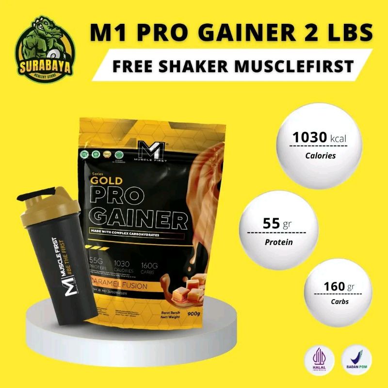 M1 muscle first pro gainer 2 lbs musclefirst gold weight gain mass penambah berat badan BB susu bulking 2lbs