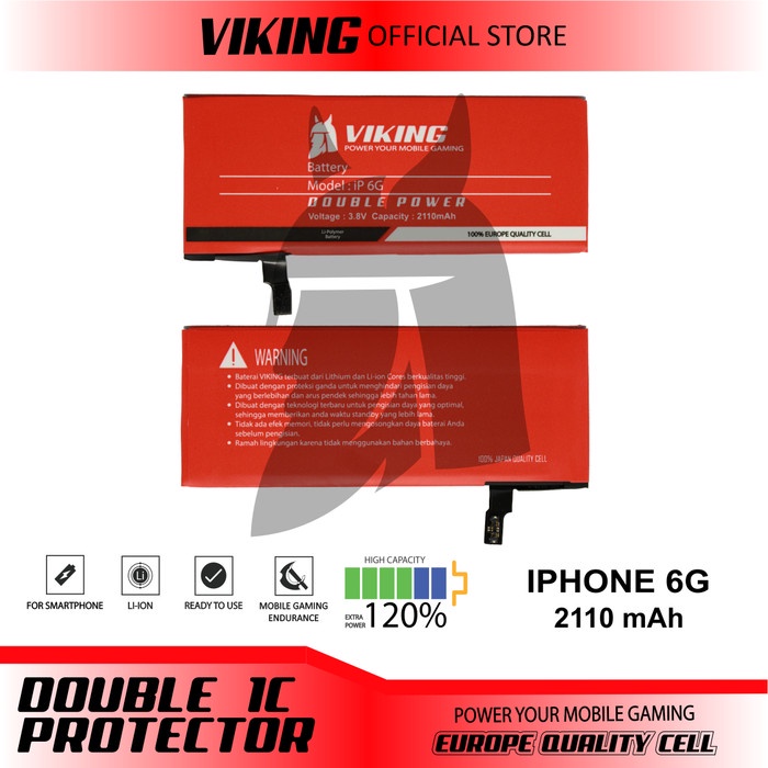 BATERAI VIKING IPHONE 6 / 6G DOUBLE POWER