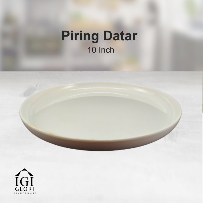 Glori Melamine Piring Datar Piring Makan 10 Inch Putih