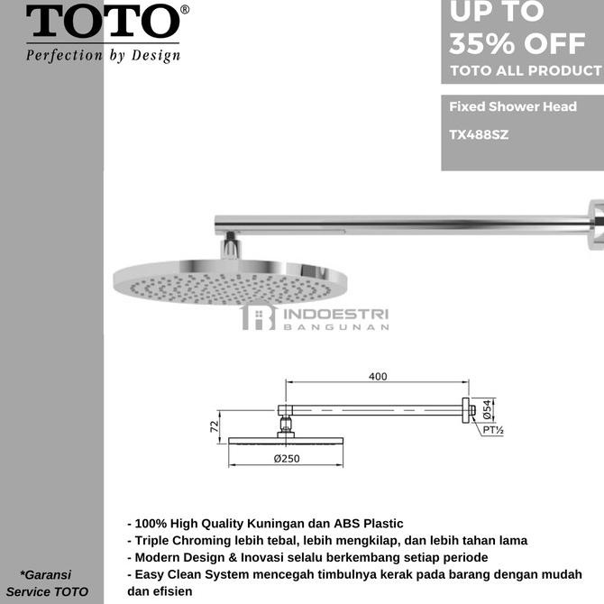 Fixed Shower Head TOTO TX 488 SZ / Rain Shower TOTO TX 488 SZ paling rame