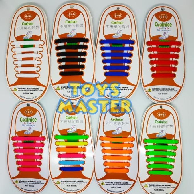 Premium Tali Sepatu Silikon / Tali Sepatu Karet Anak Anak