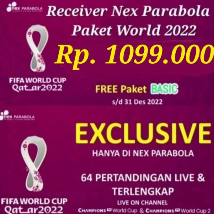 Ready Stok Receiver Nex Parabola + Paket World Cup Piala Dunia + Kabel Hdmi