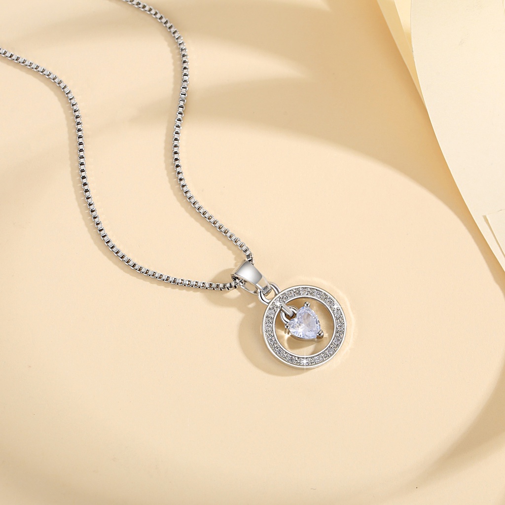 Y586 Kalung Wanita Titanium Anti Karat Kristal  Mewah kalung Emas Perhiasan Gold Pendant