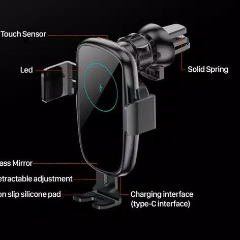 KIIP X5 CAR HOLDER Fast Wireless Charger 15W - Car Holder Stand Sensor