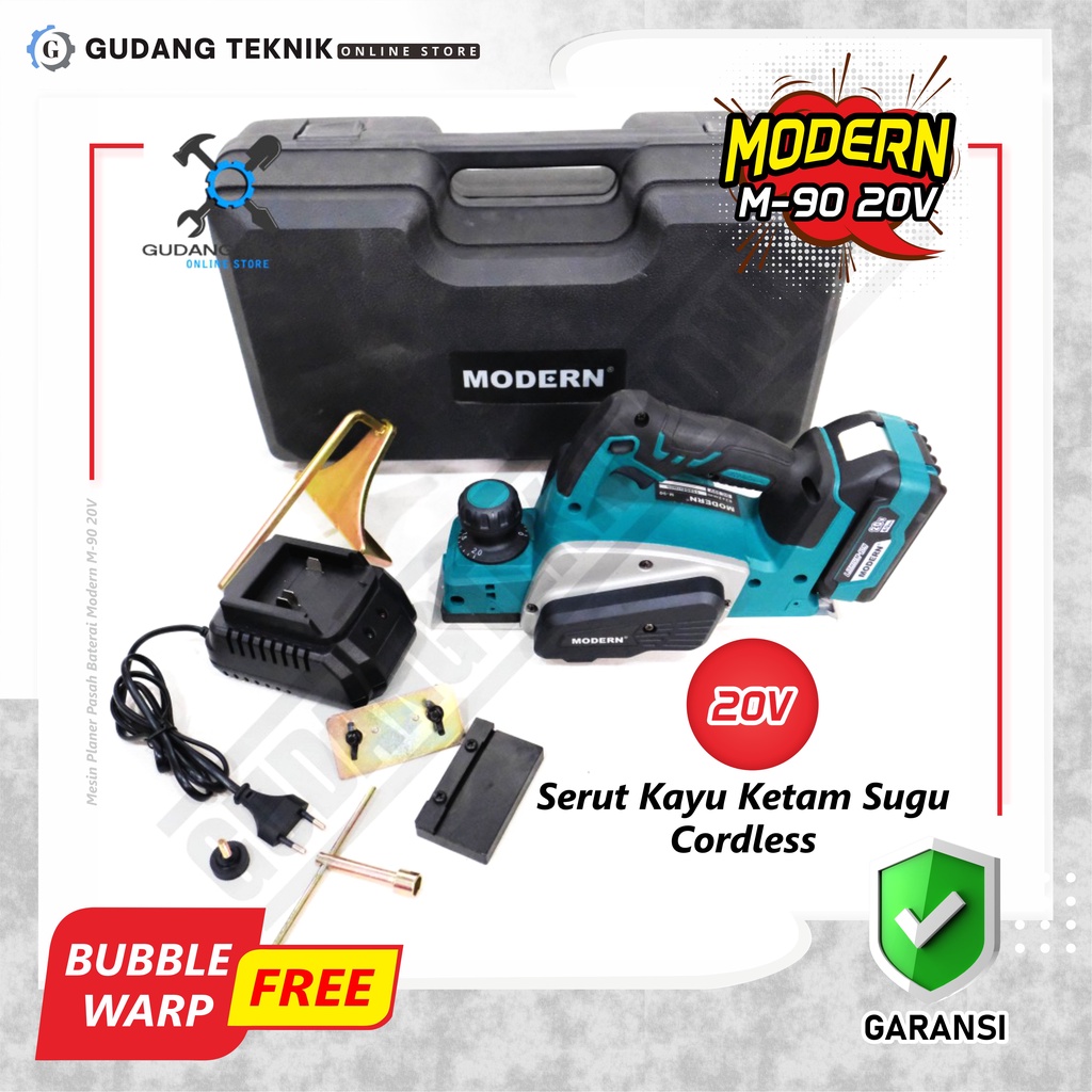 Modern M90 / Mesin Planer Baterai Modern M90 20V Mesin Pasah Baterai Modern M 90 Serut Kayu Ketam Sugu Cordless