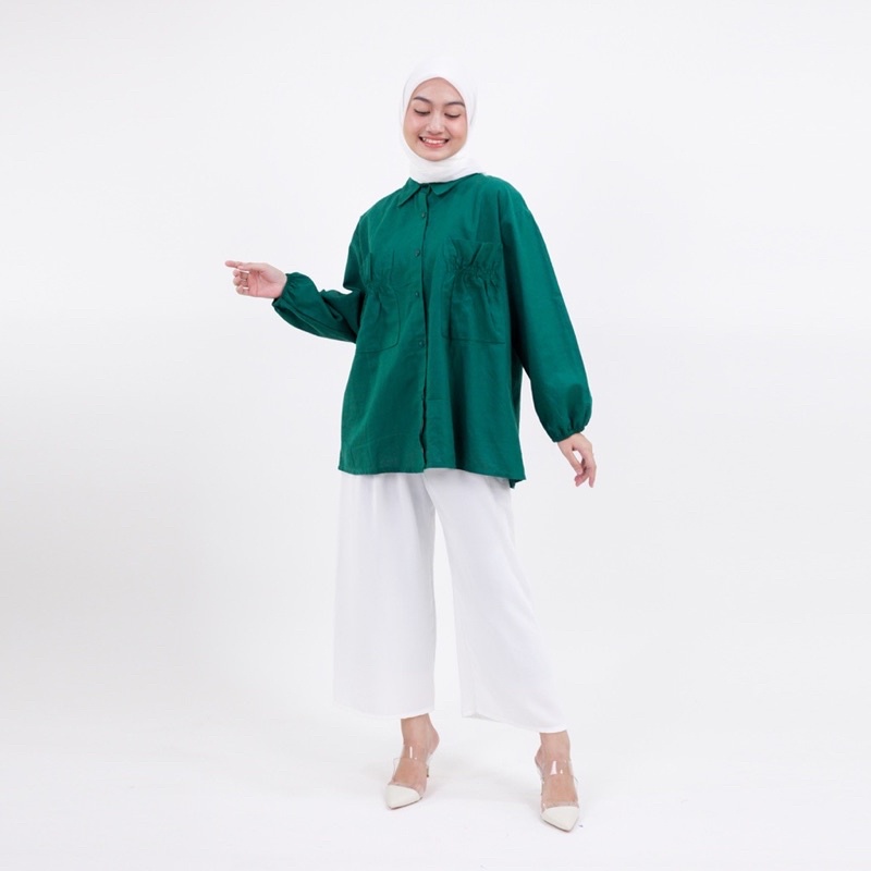 Cantika Top - Kemeja Katun Kantong Serut - Nara Shirt Katun