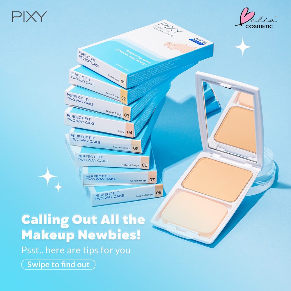 ❤ BELIA ❤ PIXY Perfect FIT TWC Refill 12.2g | bedak padat two way cake UV Whitening