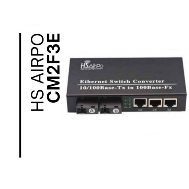 HSAirPo CM2F3E 2 Fo 3 Lan Media Converter Fiber Optik 2Fo 3Lan HS AirPo CM2F3E M1