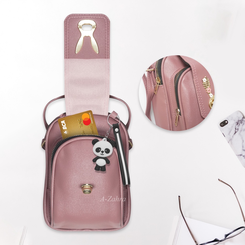 A-ZAHRA 1009 TAS RANSEL  RABBIT BUNGA / TAS WANITA 3 IN 1 / TAS BACKPACK WANITA