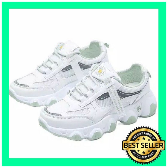 Vpn Sepatu Wanita Sneakers Crem Tali Putih Korea Style Pvn Spatu Sport Jogging Santai Seoatu Seneker