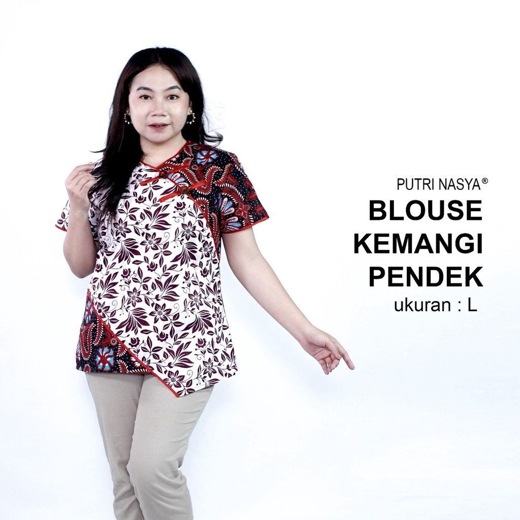 Blouse Batik Big Size Wanita Atasan Batik Lengkap S-M-L-XL-2L-3L-4L-5L-6L-7L Model Blus Jumbo Seragam Batik / Atasan Formal Kantor Kerja Bahan Katun Wanita / Blus Batik Big LD 140 / Atasan Batik Wanita Jumbo / Pakaian Wanita Kekinian